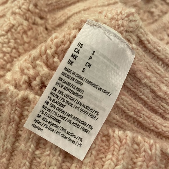 American Eagle Cable Knit Sweater, Light Pink, S - Picture 5 of 7